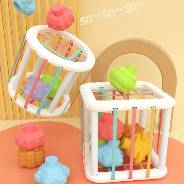 Fargerike Form Blokker Sortering Spill Baby Montessori Læring Pedagogisk Leker