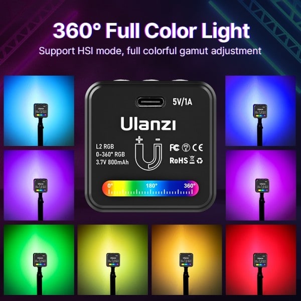 Mini COB RGB video valo magneettinen täysi väri RGB LED valokuvaus valaistus