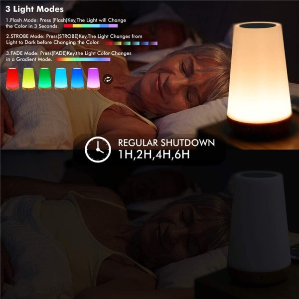 13 farve skiftende nat lys RGB fjernbetjening kontrol touch dæmpbar lampe bærbar bord sengen lamper