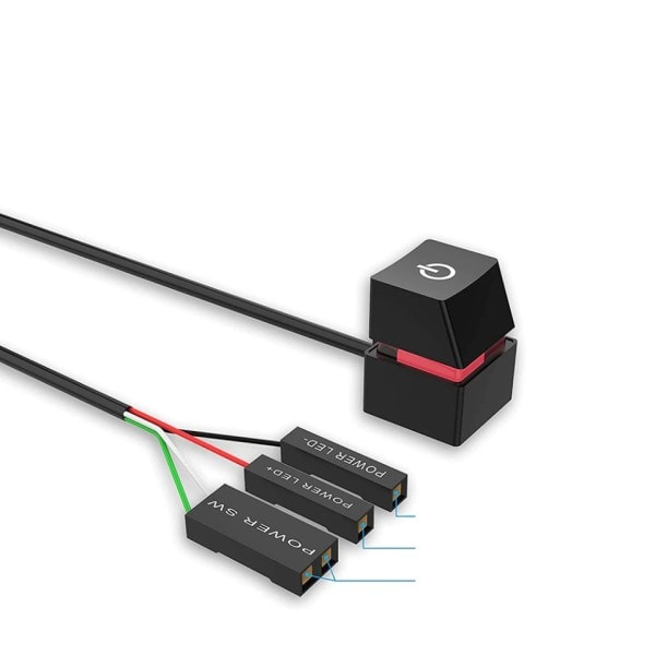 LED Lights Dator Skrivbord Switch PC Moderkort Extern Start Ström På/Off Knapp Förlängning Kabel