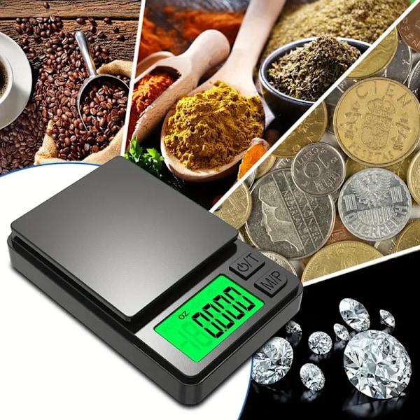 Fick Våg 1000g X 0,01g - Digital Bakgrundsbelyst LCD Mini Våg