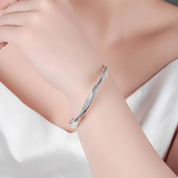 925 sterling sølv original smuk vævet armbånd armbånd til kvinder