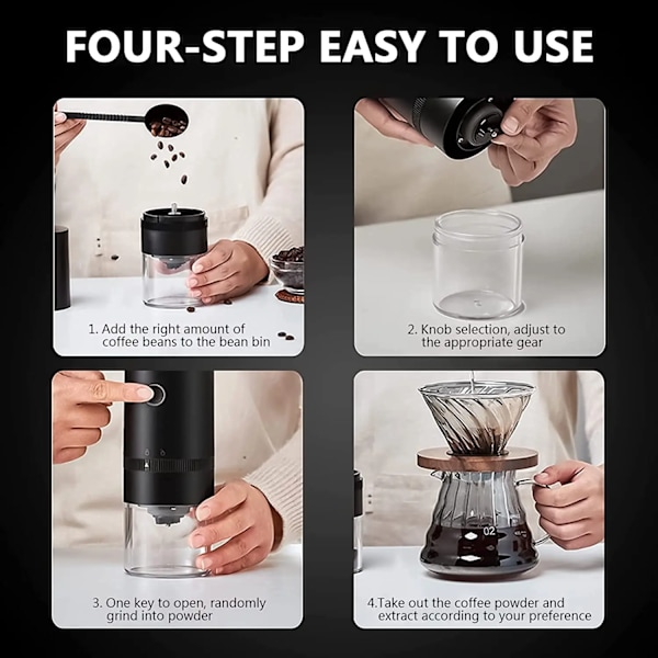 Kaffe kværn TYPE-C USB Opladning Professionel Keramisk Kværn Kerne Kaffe Bønner Mølle kværn