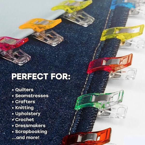 50 stykker Søm Klips Flerbruks Plast Håndverk Quilting Innbinding Klips