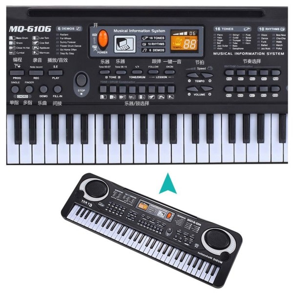 Elektronisk musik keyboard elektrisk orgel med mikrofon børn musikalsk instrument