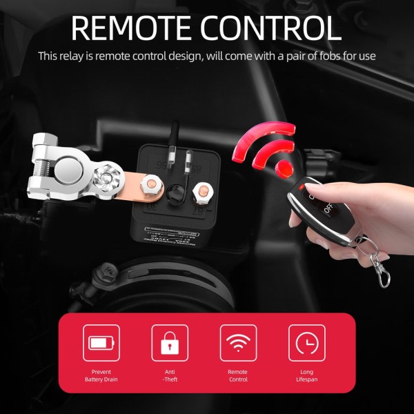 Batteri Switch Relä 12V Fjärrkontroll Batteri Koppla bort Klipp Av Isolator Switch
