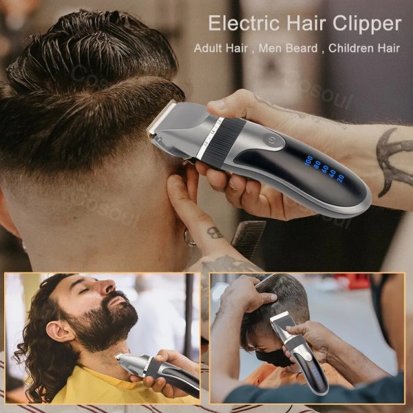 Hår klippare elektrisk frisör hårtrimmer för män vuxna barn sladdlös uppladdningsbar hår klippare