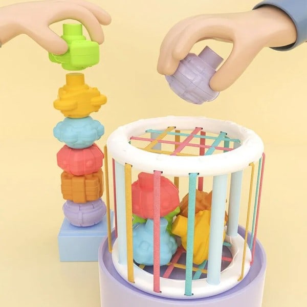 Färgglada Form Blockar Sortering Spel Baby Montessori Lärande Utbildnings leksaker