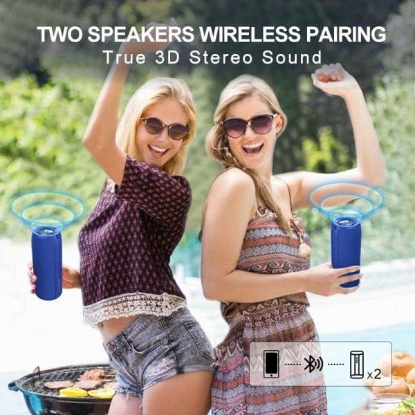 Kraftfull Bluetooth Högtalare Bas Trådlös Bärbar Subwoofer Vattentät Ljud Box Support TF, TWS, USB Flash Drive