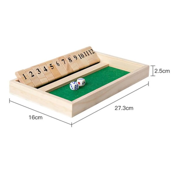 Classic Shut the Box Bar Board Dice Game Family Travel Toy