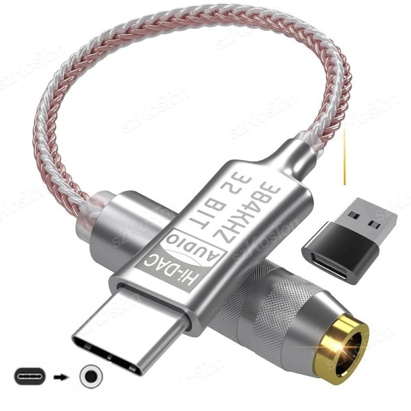 USB Type C Til 3,5 mm Hovedtelefon Forstærker DAC Audio Dekoder