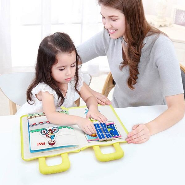 Montessori Legetøj til børn 1 år gammel baby bøger læring uddannelse 3D stille stof Aktivitet historie bog til småbørn