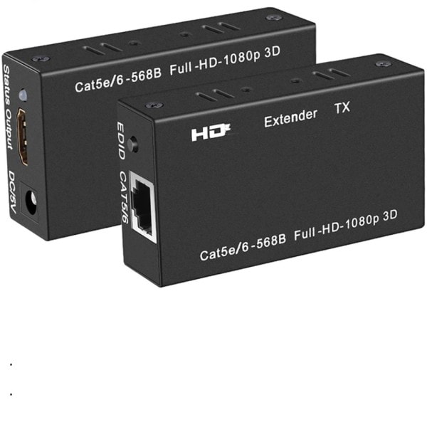 HDMI-kompatibel Extender Cat5e Cat 6 Ethernet IP TCP signal HDMI till Lan omvandlare 1080p 3D HDMI Sändare mottagare