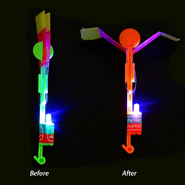 Lys Legetøj Pil LED Lys Legetøj Udendørs Fest Sjov Gave Gummi Band Katapult Glow In The Dark Rocket