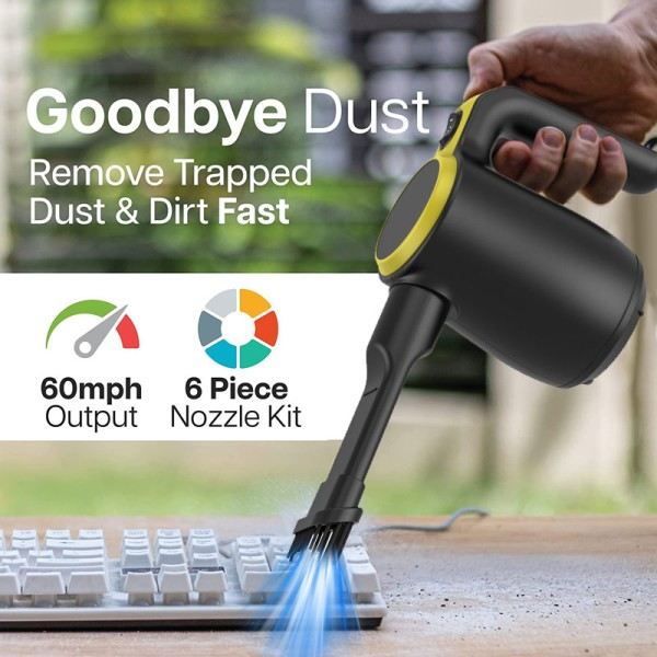 500W komprimeret luft, høj tryk luft duster blæser computer tastatur rens