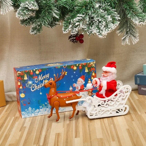 Jul prydnader present elektrisk klättring stege tomten docka leksaker med musik god jul träd hängande dekor