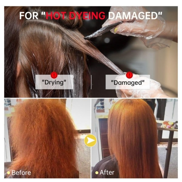 Protein Hår Maske Keratin Skader Reparasjon Friss Tørr Utjevnende Behandling Kreme Straighten