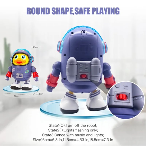 Baby Duck Toy Musical Interactive Toy Elektrisk med lys og lyder Dansing Robot Space Elements