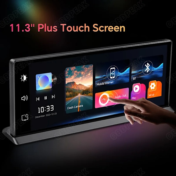 11,3" Dash Cam 4K 2160P auto DVR tallennus Carplay & Android Auto Langaton yhteys 5G WiFi GPS navigointi kojelauta kaksoisobjektiivi 128G  TF kortti