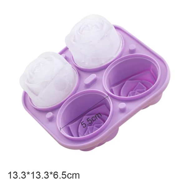 3D ros is formar 2,5 tum stor is kub brickor tillverkar 4 jätte söt blomma form is