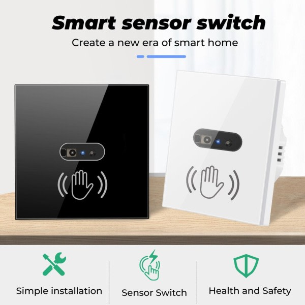Vägg Smart Ljus Switch IR Sensor Glas Skärm Panel