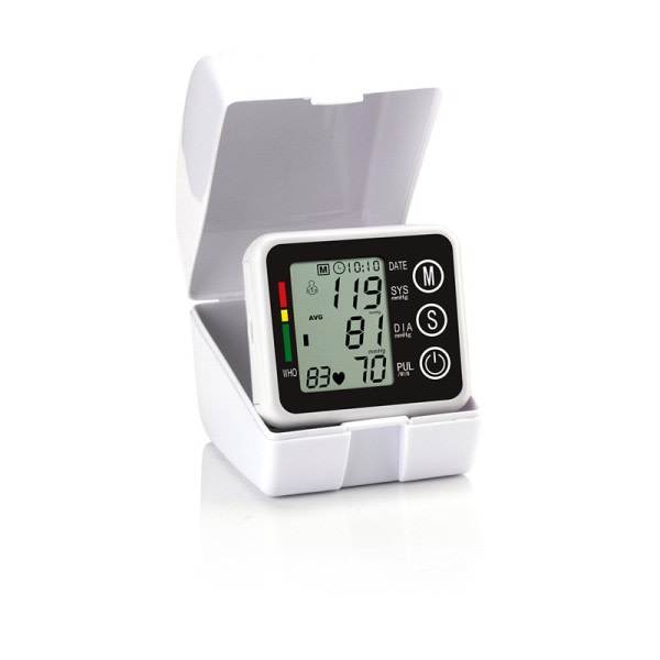 Röst sändning Automatisk Handled Digital Blod Tryck Monitor Tonometer Mätare för mätning och puls frekvens