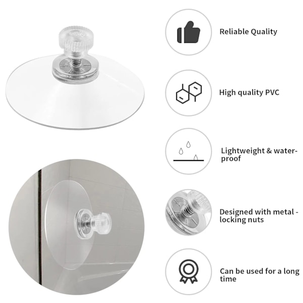 10 bitar Klar Sugkoppar PVC Vacuum Sug Kopp Hållare Plast Sugkoppar med skruvar för badrum kök kontor