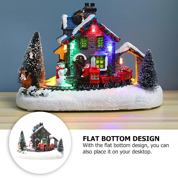 Akku Käytä Joulu Ornamnet Resin Lumi Joulu Scene Houses Figgurine