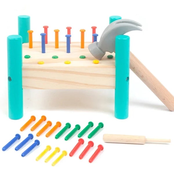 Montessori Baby Hammar Hit Trä leksaker