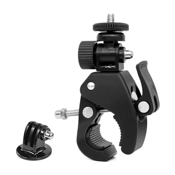 KX2215 Gopro Hero 11 10 9 8 7 6 5 4 Musta Pyörä Moottoripyörä Ohjaustanko 360 aste jalusta kiinnike YI 4K SJCAM lisälaitteet