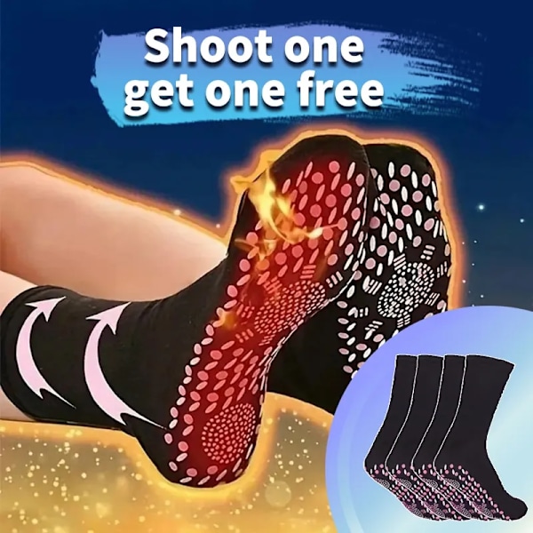 2 pari lämmittävä itselämpenevä magneettinen hieronta sukat naisille