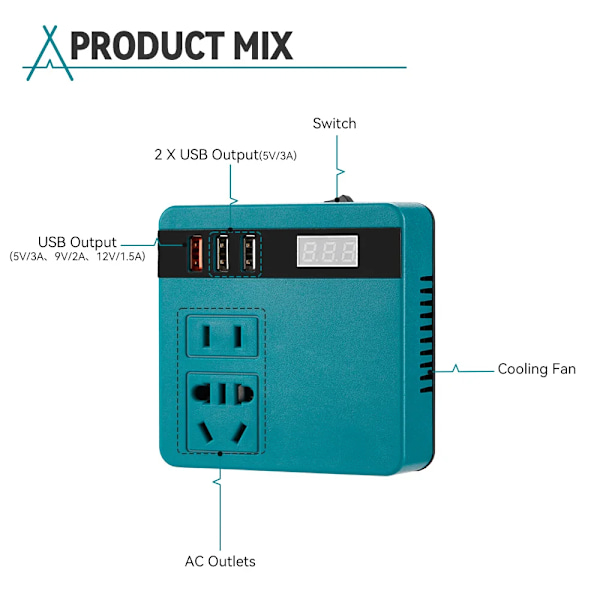 120W Ström växelriktare DC 18V Till 220V växelriktare adapter strömförsörjning växelriktare
