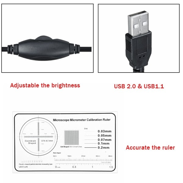 1600X 2MP 1080P LED Digital elektronisk mikroskop Termisk kamera for lodding forstørrelsesglass Endoskopisk