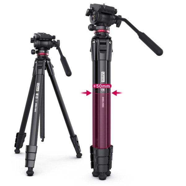 1,6 M Video Resa Stativ 360° Panorama Fluid Drag Pan Stativ Max Load 6KG Arca Swiss Plate