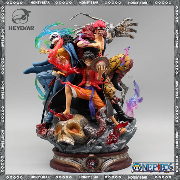 22 cm One Piece Figurine Three Captain Anime Figure Kid Law Luffy Action Pvc Model Statue
