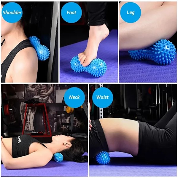 Fot Massage Roller Jordnöt Spiky Ball Myofascial Balls Massager För Plantar Faciitis Mobility Nacke Rygg Fot Massage
