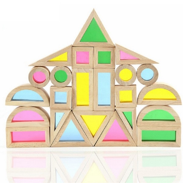 Tre regnbue stabling blokker kreativt fargerik læring og pedagogisk bygg lys transmisjon bygg leke