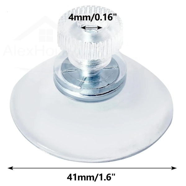 Hög kvalitet 10 bitar 53mm PVC Klar Tumme Skruva Klar Sugkoppar Vit Mutter Gummi Hölje Sug Gummi Skruv Set