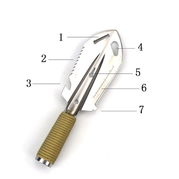 Bärbar Camping Vandring Resa Pinic Spade Multifunktionell Ordnance Spade Överlevnad Utomhus Utrustning Trädgård Verktyg