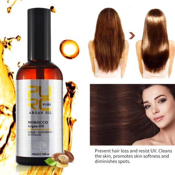 Argan olie hår behandling udjævning blødt reparation frizz tørt skadet hår pleje