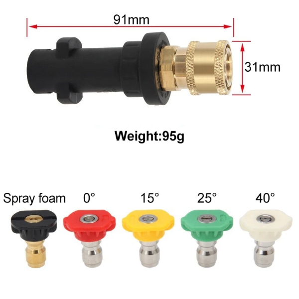 Speciellt används som tillbehör för högtryck vatten pistol snabb adapter bil tvätt munstycke fem färg skum kruka