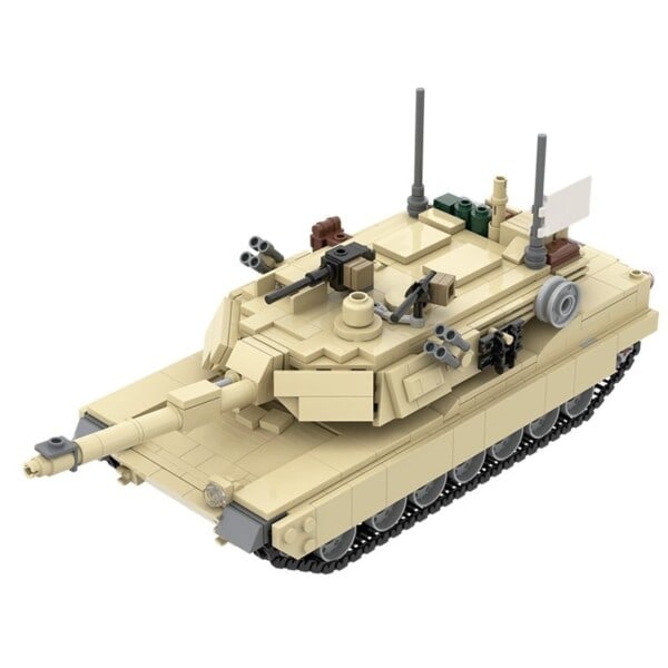 Klassisk tegel tank modell byggnad block högteknologisk armé soldat MK-3 M1A2 Abrams tank leksak