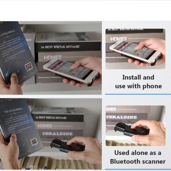 Puhelin viivakoodi skanneri USB Bluetooth1D 2D  PDF417 Data Matrix koodi Maxicode näyttö skannaus