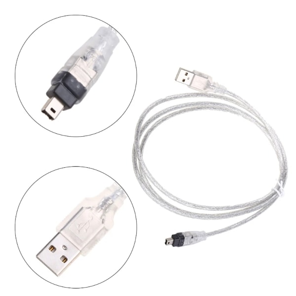 140 cm/4.5ft USB 2.0 Hann til IEEE 1394 4Pin Hann iLink Firewire DV kabel