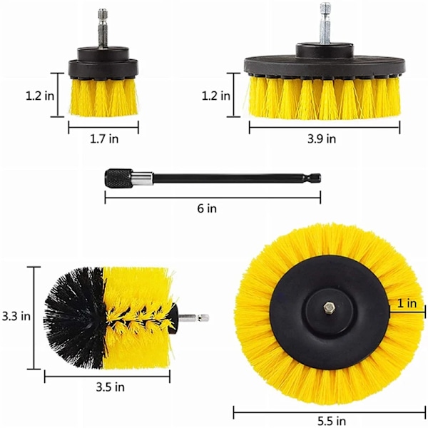 5 styk Elektrisk Scrubber Børste Bor Brush Kit Power Drills Scrubber Brush