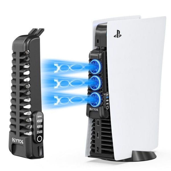PS5 Konsol Kylning Fläktar Uppgraderad PS5 Tyst Kylare Fläkt med LED Ljus USB 2.0 Hubs för Sony Playstation