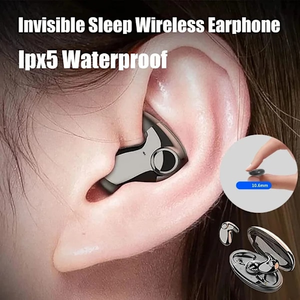 Näkymätön Sleep Langaton Kuulokkeet TWS Bluetooth 5.3 Kuulokkeet Piilotetut nappikuulokkeet IPX5 Vedenpitävä melu Vaimennus Urheilu kuulokkeet