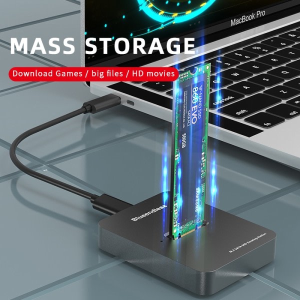 Dual bay SSD m.2 case usb 3.1 PCIe NVME with M Key/B&M Key SSD enclosure Solid Disk case ssd docking station