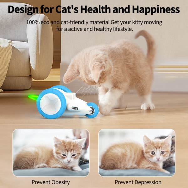 Smart Interaktiv Katteleker Oppladbar Elektrisk Sensor Selvbevegende Mus Leker for katter