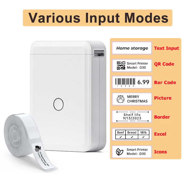 Mini Thermal Label Printer Portable Paper Maker Wireless Sticker Machine